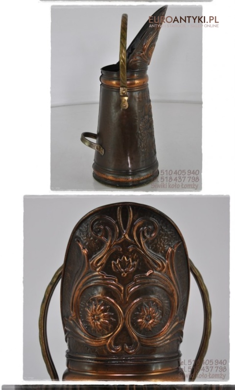 STARE MIEDZIANE NACZYNIE PARASOLNIK WEGLARKA Miedziany śmietnik