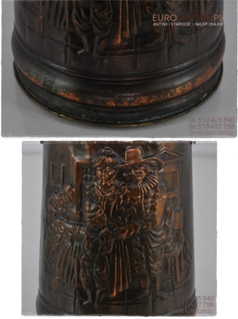 STARE MIEDZIANE NACZYNIE PARASOLNIK WEGLARKA Miedziany śmietnik