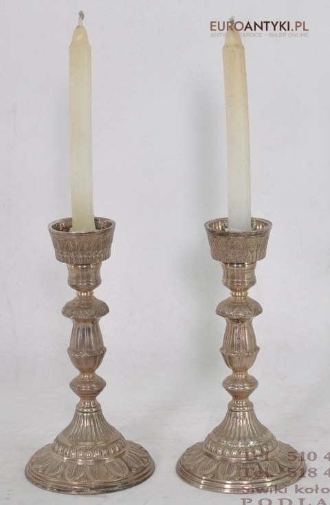STARE SREBRNE SWIECZNIKI SREBRNY KOLOR ANTYK