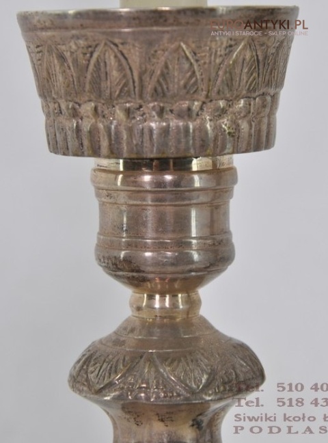 STARE SREBRNE SWIECZNIKI SREBRNY KOLOR ANTYK