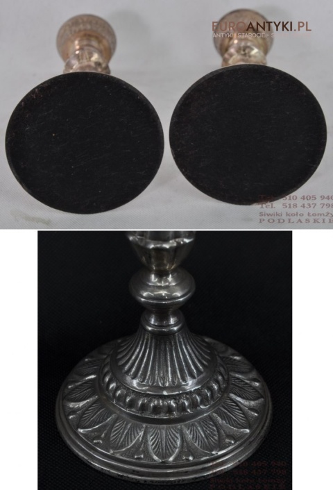 STARE SREBRNE SWIECZNIKI SREBRNY KOLOR ANTYK