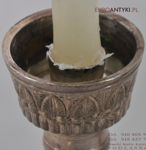 STARE SREBRNE SWIECZNIKI SREBRNY KOLOR ANTYK