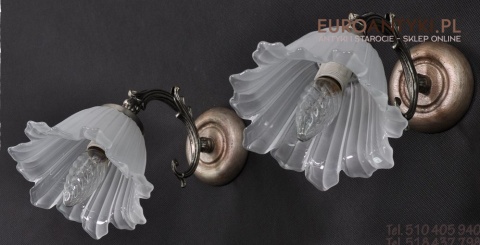 STARE SREBRO SREBRNE KINKIETY Z KLOSZAMI LAMPY