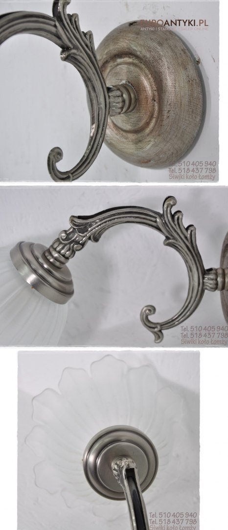 STARE SREBRO SREBRNE KINKIETY Z KLOSZAMI LAMPY