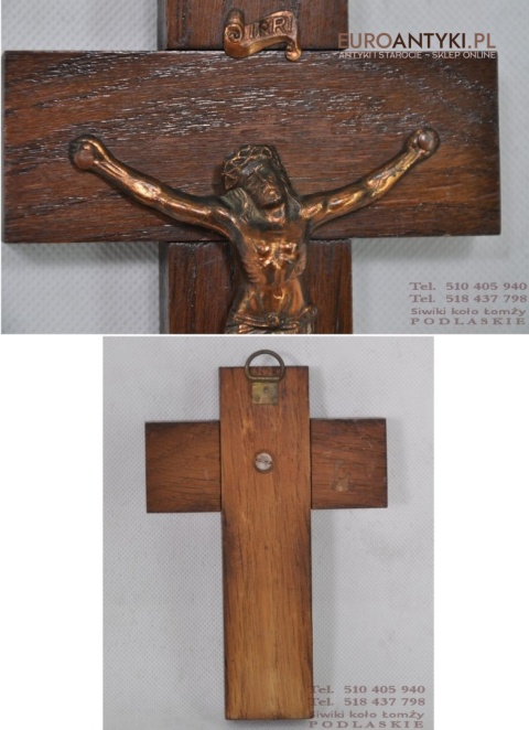 STARY KRZYZ JEZUS CHRYSTUS INRI KRZYZYK drewno