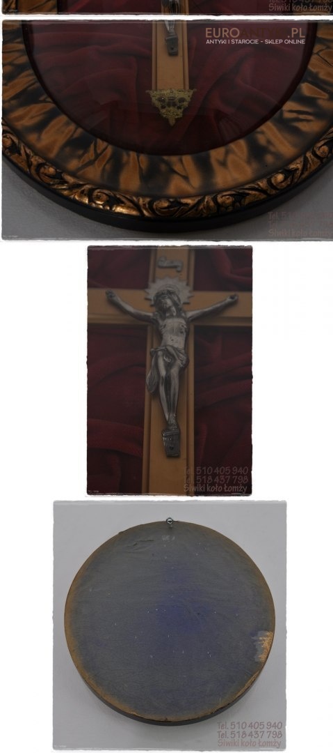 STARY OBRAZ JEZUS CHRYSTUS POD SZKLEM INRI ANTYK