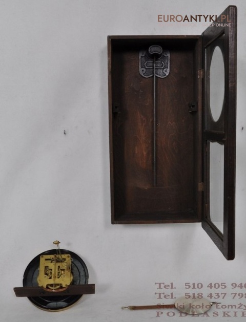 STARY ZEGAR SKRZYNIOWY WISZACY LATA 1900 antyk