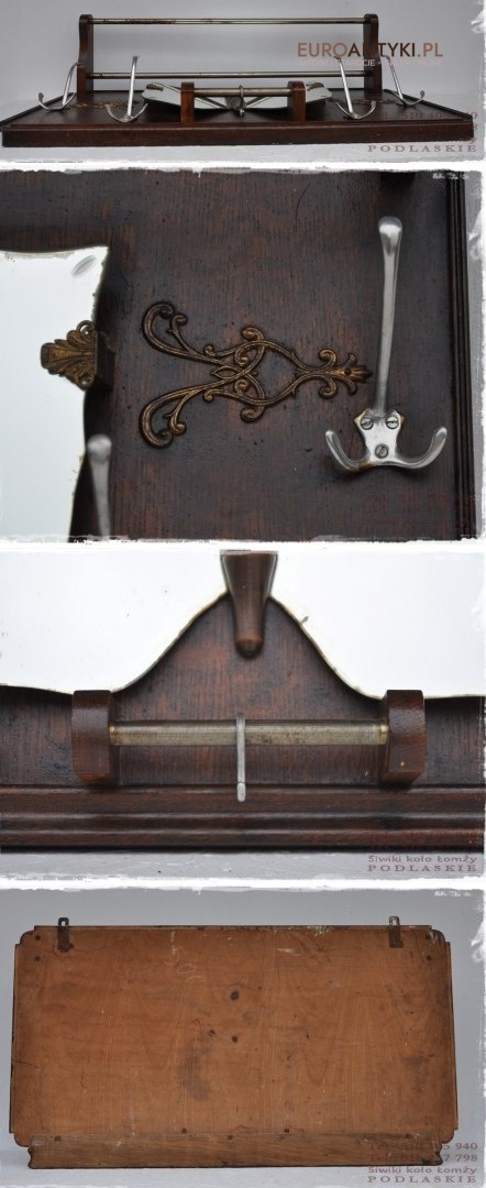 XL ANTYK STARA GARDEROBA WIESZAKI HAKI SECESYJNE