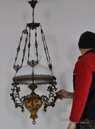 XL DUZA STARA LAMPA MAJOLIKA ANTYK CERAMIKA 1940