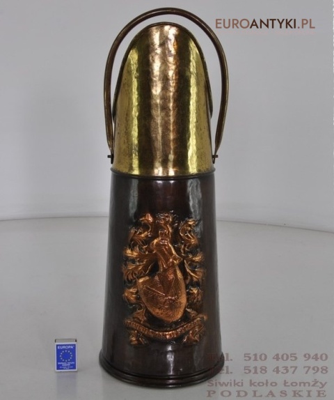 ANTYK DUZY STARY POJEMNIK NACZYNIE Z HERBEM