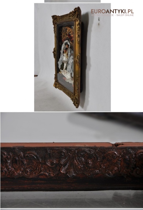 ANTYK FRANCJA MATKA BOSKA JEZUS KAPLICZKA OBRAZ