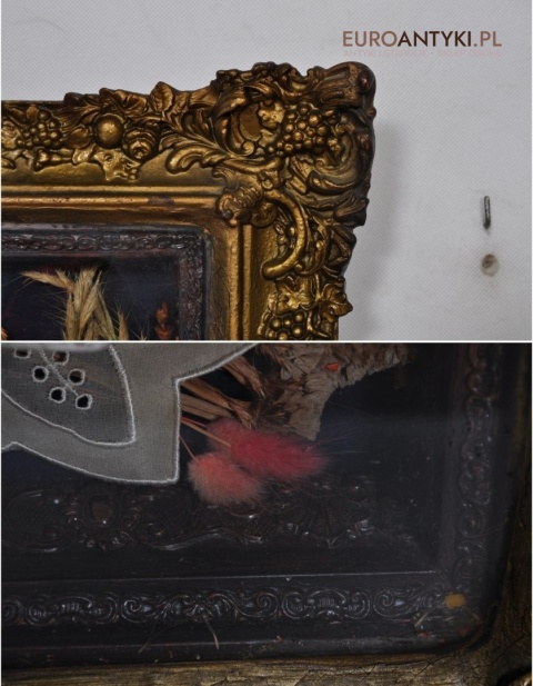 ANTYK FRANCJA MATKA BOSKA JEZUS KAPLICZKA OBRAZ