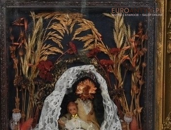 ANTYK FRANCJA MATKA BOSKA JEZUS KAPLICZKA OBRAZ