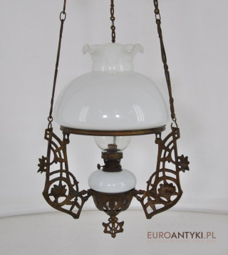 ANTYK STARA LAMPA NAFTOWA Z LAT 1850-1900 SECESJA