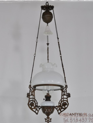 ANTYK STARA LAMPA NAFTOWA Z LAT 1850-1900 SECESJA