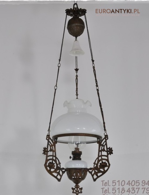 ANTYK STARA LAMPA NAFTOWA Z LAT 1850-1900 SECESJA