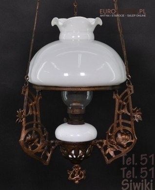 ANTYK STARA LAMPA NAFTOWA Z LAT 1850-1900 SECESJA