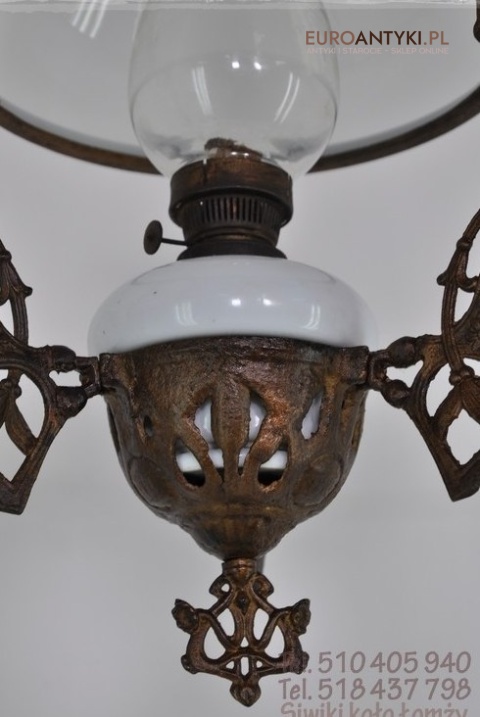 ANTYK STARA LAMPA NAFTOWA Z LAT 1850-1900 SECESJA