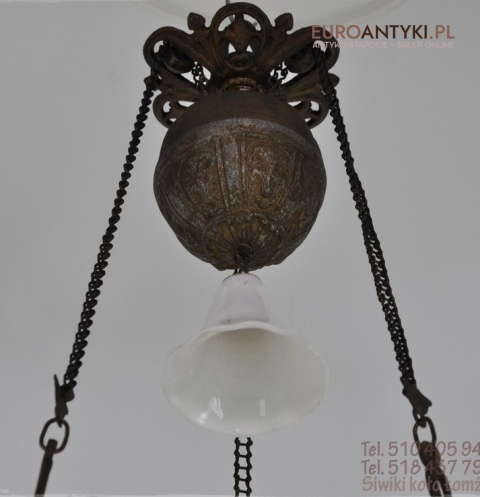ANTYK STARA LAMPA NAFTOWA Z LAT 1850-1900 SECESJA