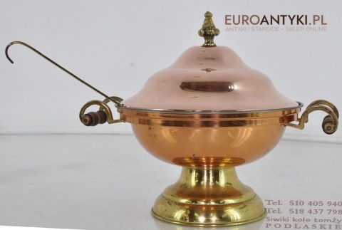 DUZA MIEDZIANA WAZA Z POKRYWKA i LYCHA NACZYNIE