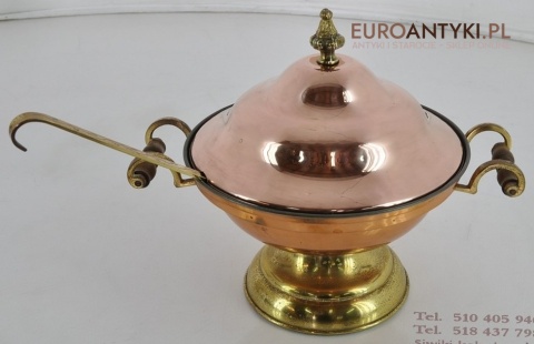 DUZA MIEDZIANA WAZA Z POKRYWKA i LYCHA NACZYNIE