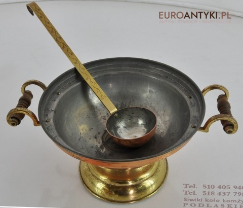 DUZA MIEDZIANA WAZA Z POKRYWKA i LYCHA NACZYNIE