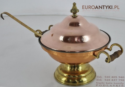 DUZA MIEDZIANA WAZA Z POKRYWKA i LYCHA NACZYNIE