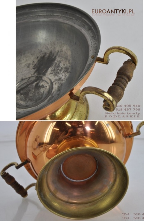 DUZA MIEDZIANA WAZA Z POKRYWKA i LYCHA NACZYNIE