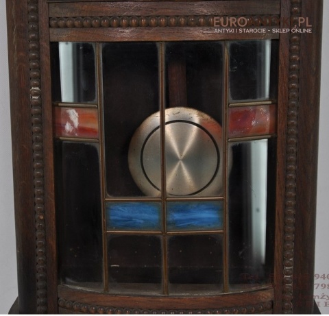 SPRAWNY STARY ZABYTKOWY ZEGAR WISZACY Z WITRAZEM