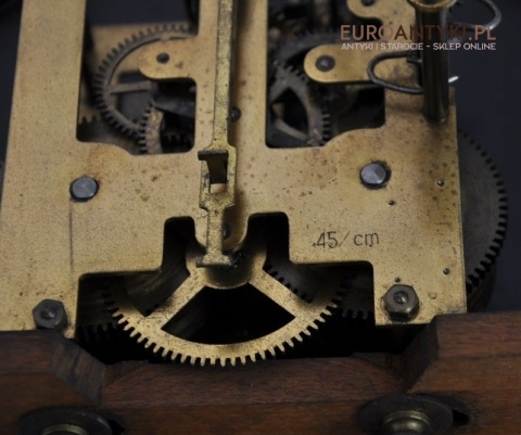 SPRAWNY STARY ZABYTKOWY ZEGAR WISZACY Z WITRAZEM