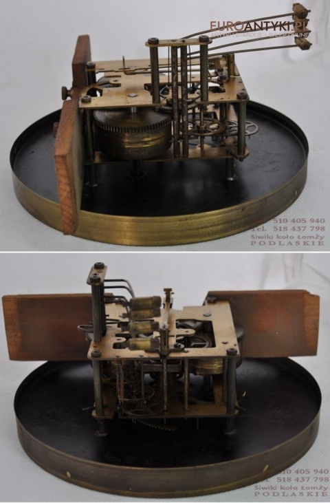 SPRAWNY STARY ZABYTKOWY ZEGAR WISZACY Z WITRAZEM