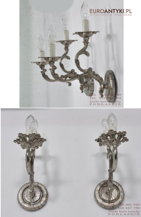 STARE SREBRNE KINKIETY LAMPKI LAMPY SHABBY SHICK