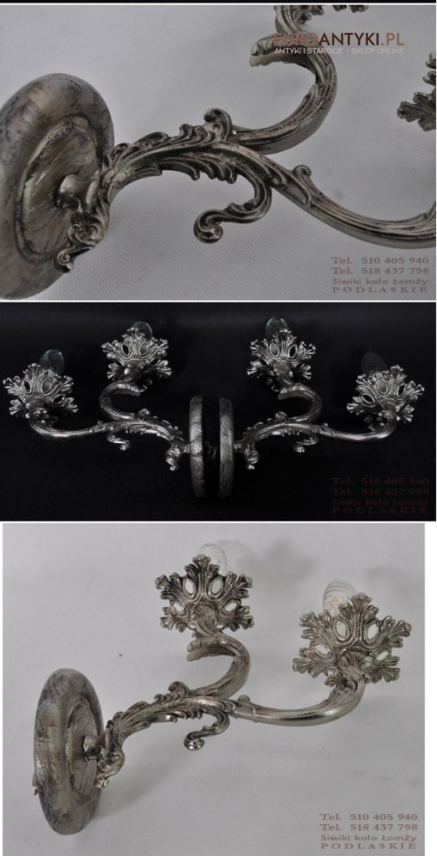 STARE SREBRNE KINKIETY LAMPKI LAMPY SHABBY SHICK