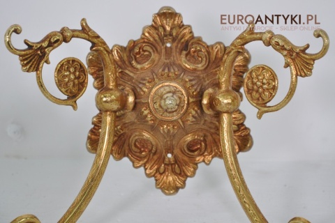 STARY DUZY KINKIET 2 SZKLANE ZIELONE KLOSZE LAMPA