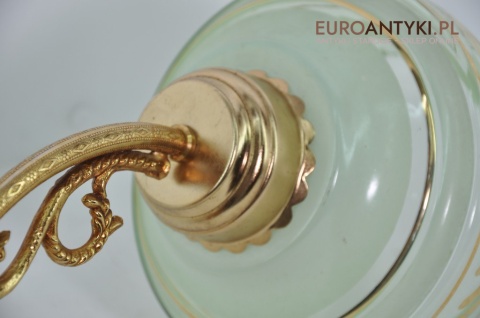 STARY DUZY KINKIET 2 SZKLANE ZIELONE KLOSZE LAMPA