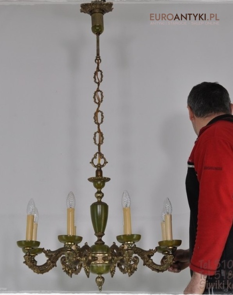 STARY DUZY ZYRANDOL DO SALONU ONYKS ONYX ANTYK XXL