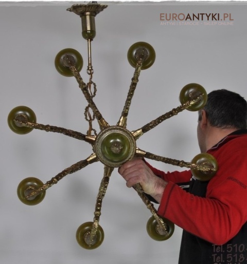 STARY DUZY ZYRANDOL DO SALONU ONYKS ONYX ANTYK XXL