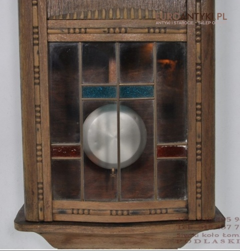 STARY ZEGAR SKRZYNIOWY ANTYK F.M.S. FMS WITRAZ