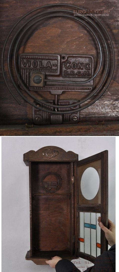 STARY ZEGAR SKRZYNIOWY ANTYK F.M.S. FMS WITRAZ