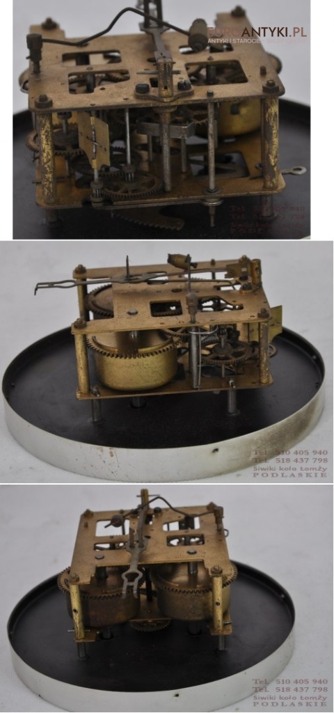 STARY ZEGAR SKRZYNIOWY ANTYK F.M.S. FMS WITRAZ