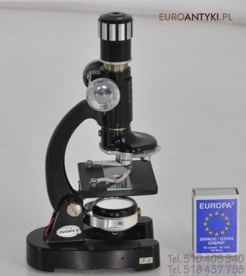 ANTYK STARY CZARNY MIKROSKOP VIKING OKAZ MUZEALNY