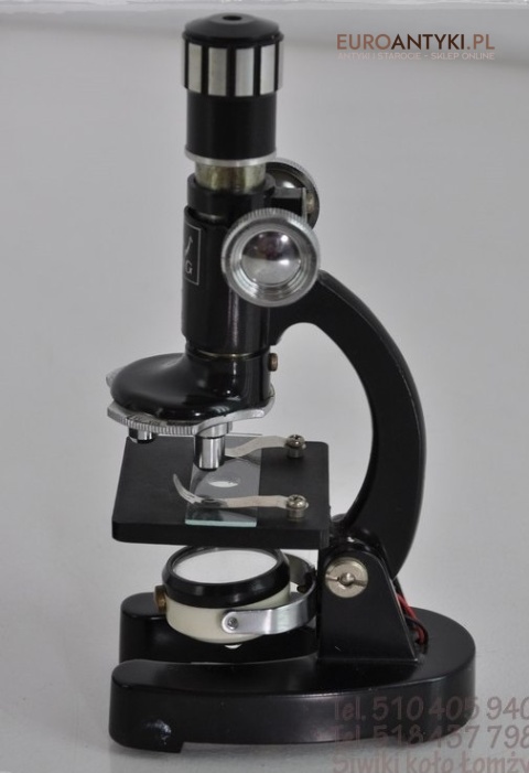 ANTYK STARY CZARNY MIKROSKOP VIKING OKAZ MUZEALNY