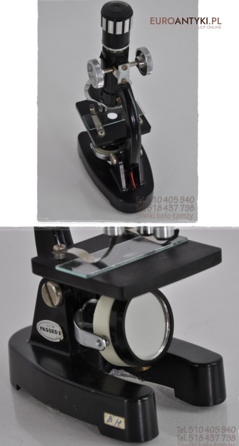 ANTYK STARY CZARNY MIKROSKOP VIKING OKAZ MUZEALNY