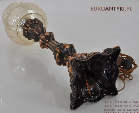 DUZA STARA LAMPKA LAMPA MIEDZIANA Z LAT 1940 ANTYK