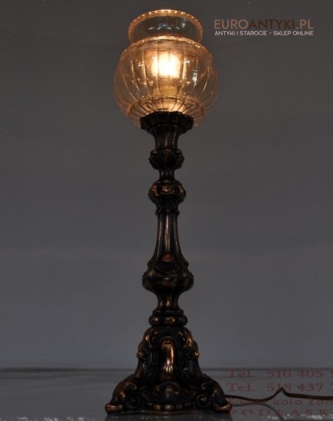 DUZA STARA LAMPKA LAMPA MIEDZIANA Z LAT 1940 ANTYK