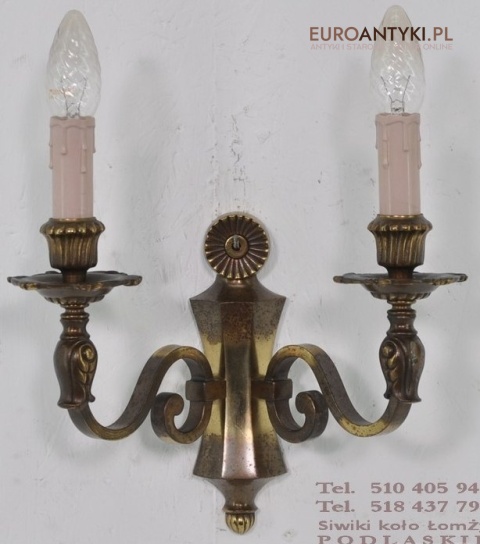 DUZY STARY KINKIET z BRAZU DO LAMPY SECESYJNEJ