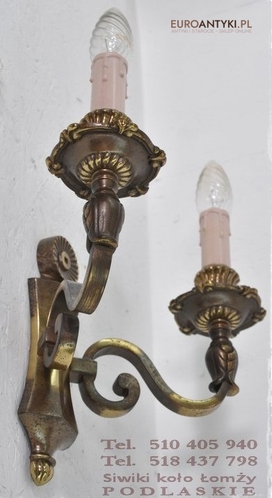 DUZY STARY KINKIET z BRAZU DO LAMPY SECESYJNEJ