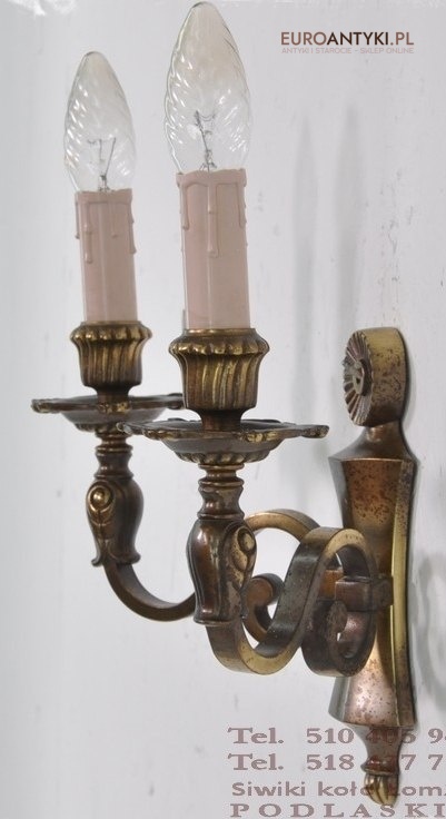 DUZY STARY KINKIET z BRAZU DO LAMPY SECESYJNEJ