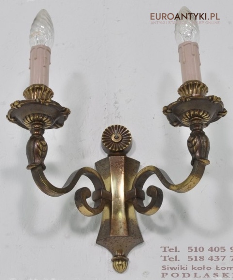 DUZY STARY KINKIET z BRAZU DO LAMPY SECESYJNEJ