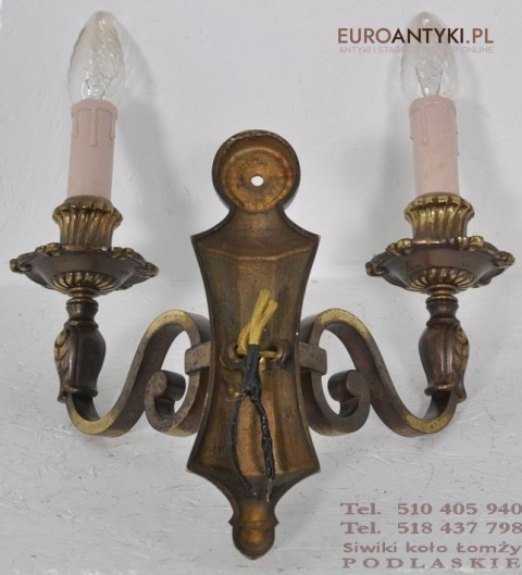 DUZY STARY KINKIET z BRAZU DO LAMPY SECESYJNEJ